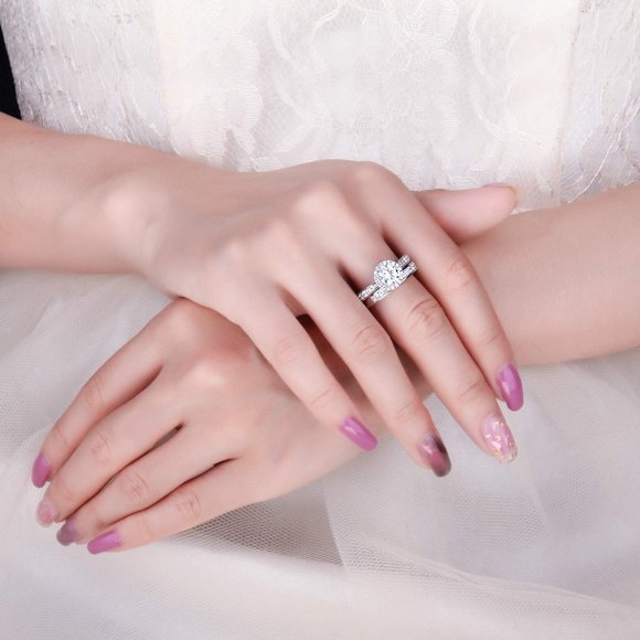 1.8ct CZ Bridal Set - 925 Sterling Silver - Picture 3 of 5